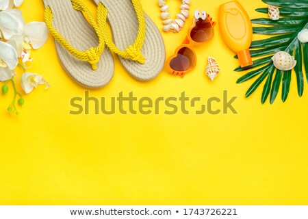 Stock photo: Sunblock With Flower And Shells