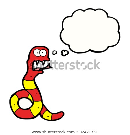 Foto d'archivio: Cartoon Snake With Thought Bubble