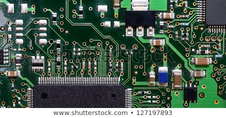 Close Up Old Electronic Circuit Board With Integrated Microchips [[stock_photo]] © Hamik