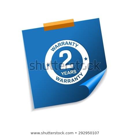Сток-фото: 2 Years Warranty Blue Sticky Notes Vector Icon Design