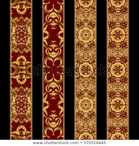Foto stock: Black And Gold Set Of Vector Seamless Embossed Pattern