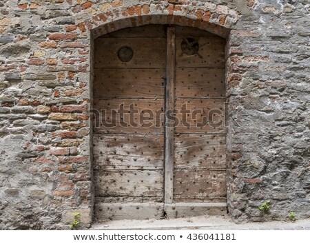 Stok fotoğraf: Old Wooden Door In Neive Piedmont