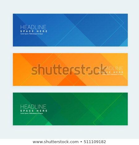 Stockfoto: Clean Geometrical Style Minimal Banners Set With Three Different