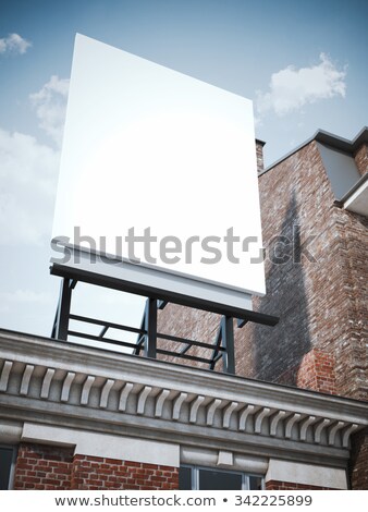 Stock foto: Blank Vertical Billboard Standing On The Classic Building