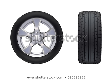 Stockfoto: Wheel Car Isolated Black Tire Vector Illustration