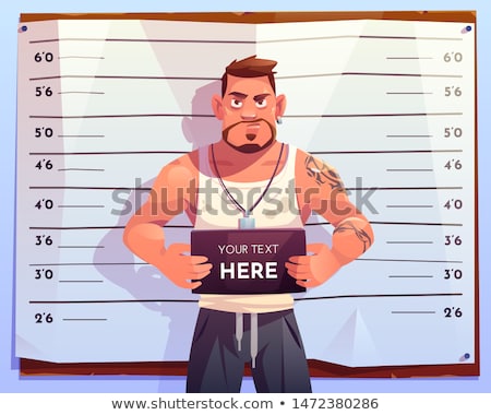 Stockfoto: Cartoon Criminal Holding A Sign