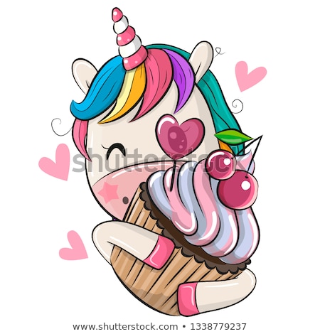 Stockfoto: Vector Cute Cupcake Sweets Art