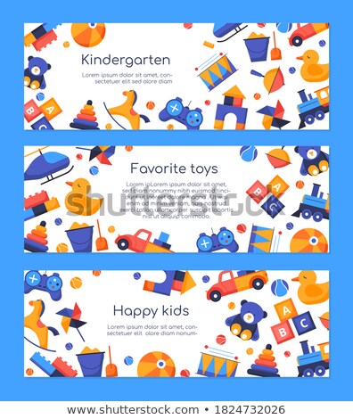 Stock fotó: Favorite Toys - Vector Flat Design Style Banner