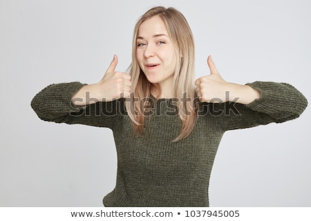 Stock foto: Attractive Woman Giving Two Thumbs Up