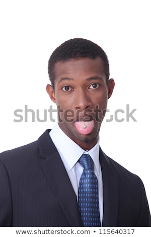 Stok fotoğraf: Black Man With Pierced Tongue