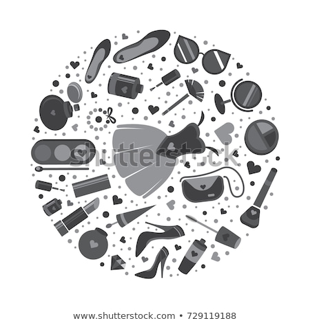 Foto stock: Stylish Hand Drawn Composition Of Fashion Items