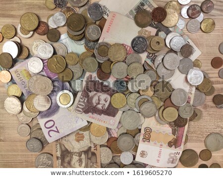 Foto stock: Old Hungarian Banknotes On The Table