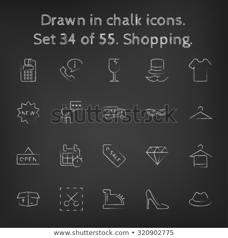 Stok fotoğraf: Cracked Glass Icon Drawn In Chalk