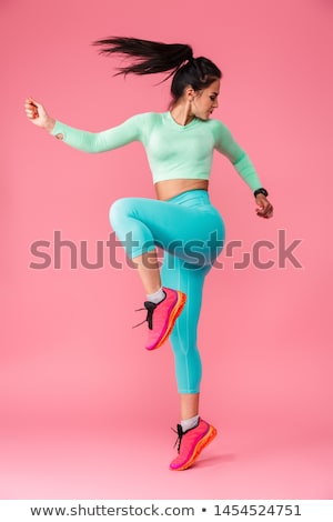 Сток-фото: Sports Woman Make Sport Exercises Isolated Indoors