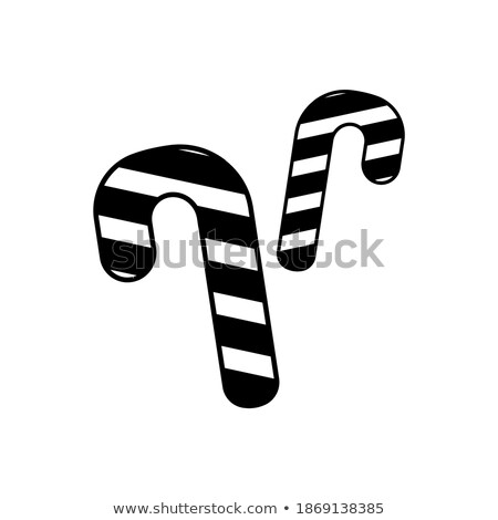 Stock photo: Candy Striped Stick Vector On Web Poster Christmas