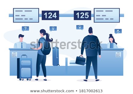 Men Employee Character Checking Document Vector ストックフォト © naum