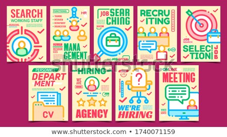 Foto stock: Job Hunting Creative Promo Posters Set Vector