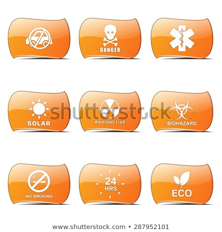 Foto stock: Warning Sign Orange Vector Buttonicon Design Set