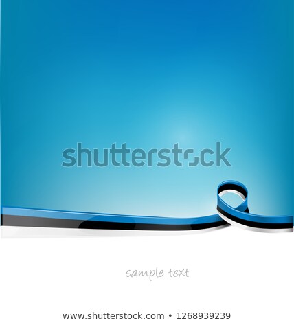 Stock fotó: Estonia Ribbon Flag On Blue Sky Background