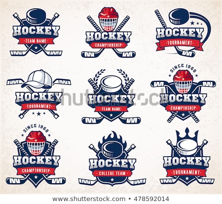 Stock fotó: Color Vintage Hockey Emblem