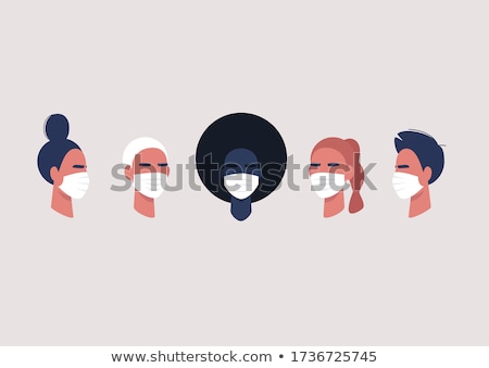 Zdjęcia stock: Man In Protective Medical Face Masks Characters Discussing About The Spread Of Viral Diseases