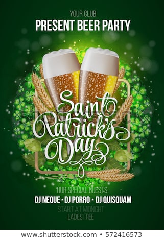 Stock photo: St Patricks Day Two Green Beers Banner Shamrock