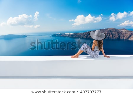 Young Woman In Luxurious Blue Dress Stock foto © Maridav