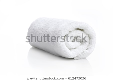 Foto stock: Stack Of Clean Fresh Towels Isolated On White Background