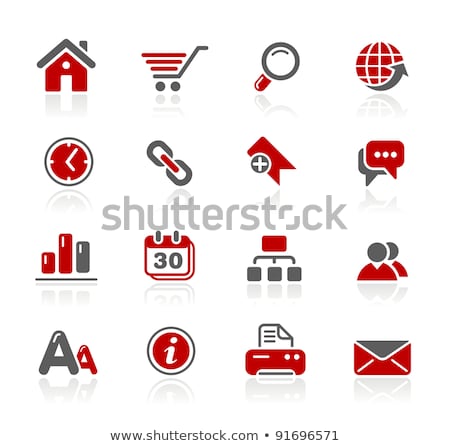 Graph Red Vector Icon Button Foto d'archivio © Palsur