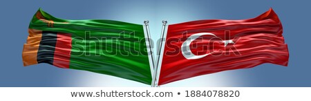 Stock photo: Turkey And Zambia Flags