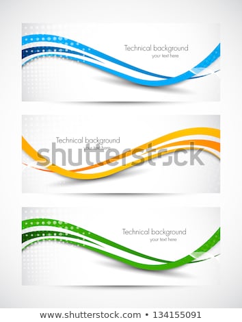 ストックフォト: Colorful Shiny Waves Set Vector Design