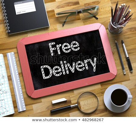 Stock fotó: Small Chalkboard With Free Delivery 3d