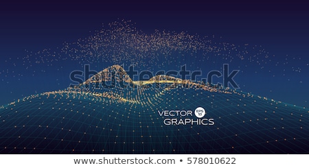 Stockfoto: Abstract Landscape Vector Particle Wireframe Big Flow Cyber Concept Futuristic Graphic Relief S