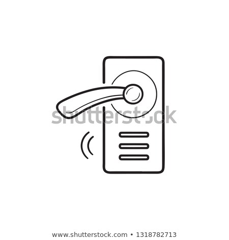 Сток-фото: Wireless Door Lock Hand Drawn Outline Doodle Icon