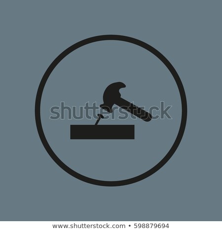 Stock photo: Icon Of Hammer Beat To Nail