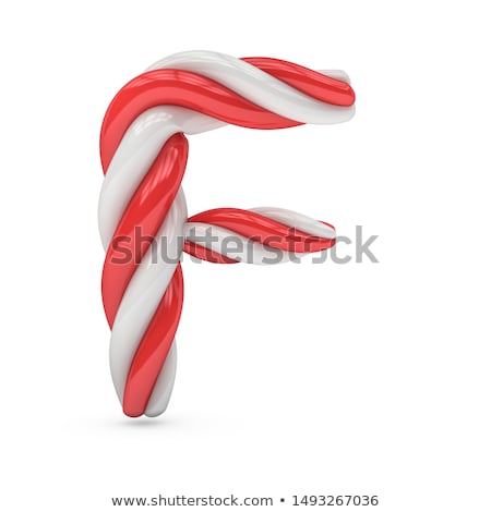 Stock fotó: Holiday Font Letter F Isolated