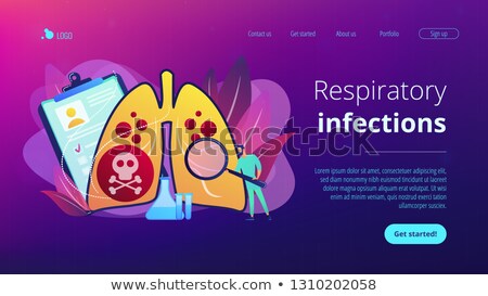 Stockfoto: Lower Respiratory Infections Concept Landing Page