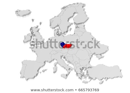 Stockfoto: 3d Rendering Of A Map Of Europe - Czech Republic