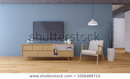 Foto stock: Lamp And Lcd Screen In Vintage Style Interior