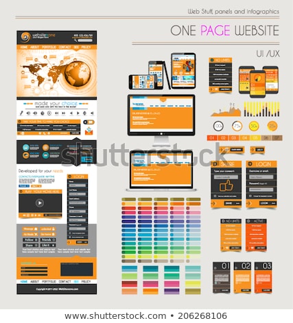 Stockfoto: One Page Website Flat Ui Uxdesign Template