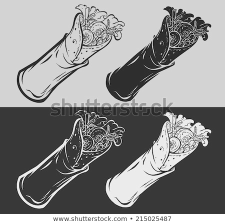 Zdjęcia stock: Shish Kebab Icon Drawn In Chalk