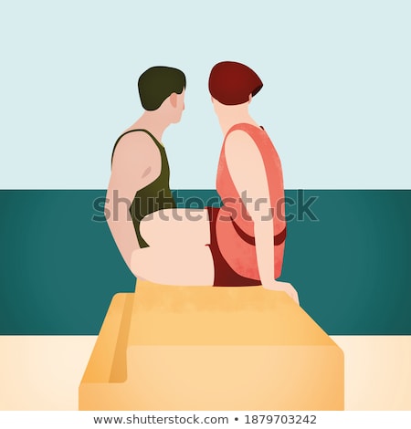 Stock photo: Female Bathers Looking Out To Sea