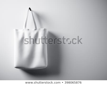 Stock fotó: Black Cotton Bag On The Concrete Wall 3d Rendering