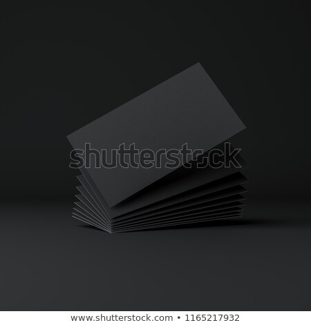 Stock foto: Black Leaflet And Business Card 3d Rendering