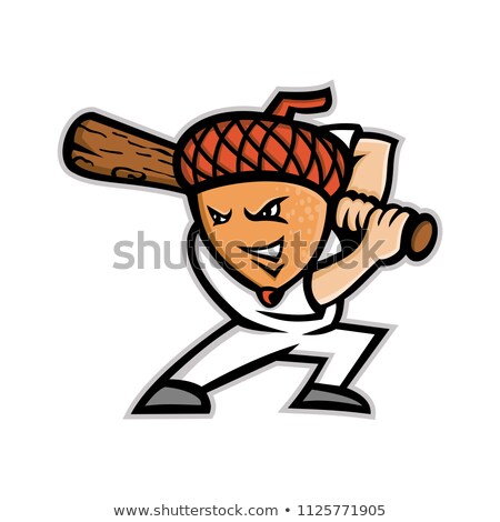 Foto stock: Acorn Baseball Mascot