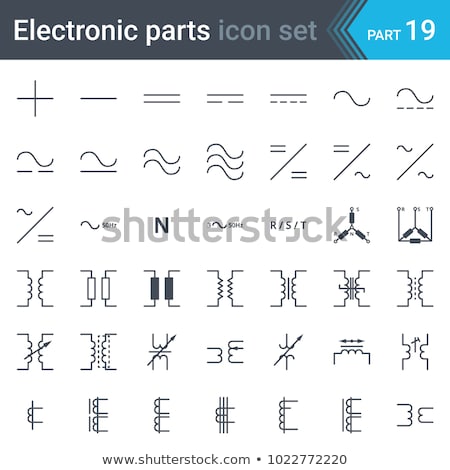 Zdjęcia stock: Electric Symbols Set Of Current Three Phase Connections And Electrical Transformers