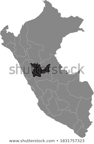 Foto stock: Peru Country Map Simple Black Silhouette On Gray