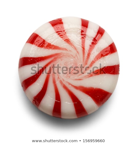 Foto stock: Sweet Hard Peppermint Candy And Mint