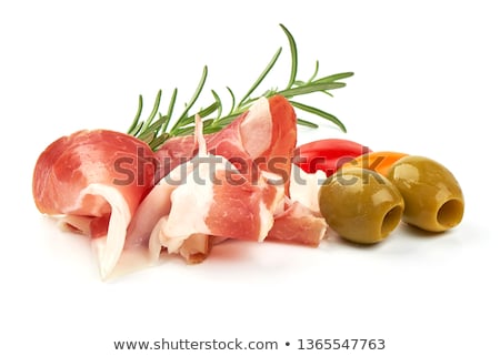 Stock photo: Slices Of Jamon And Olives