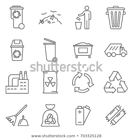 Stock photo: Wastepaper In Green Metal Basket